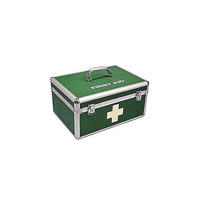 First Aid Box — Metal Case with Handle